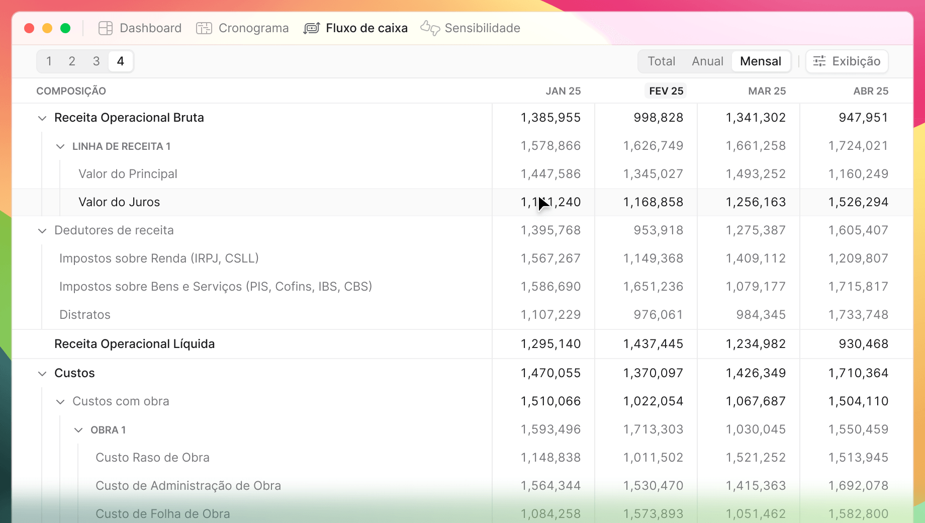 Imagem exibindo o dashboard dentro do Orbit
