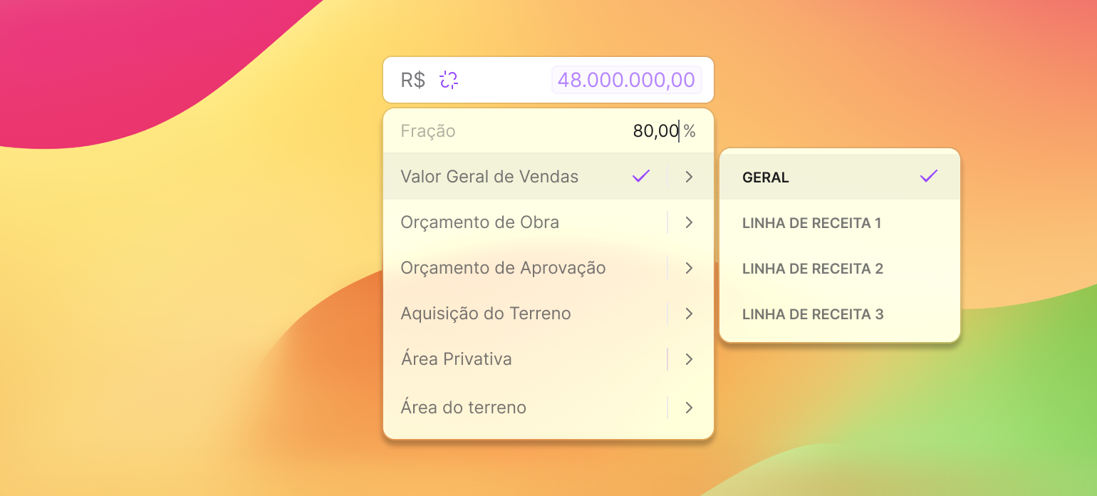 Imagem exibindo a solução que criamos para valores relativos em uma viabilidade